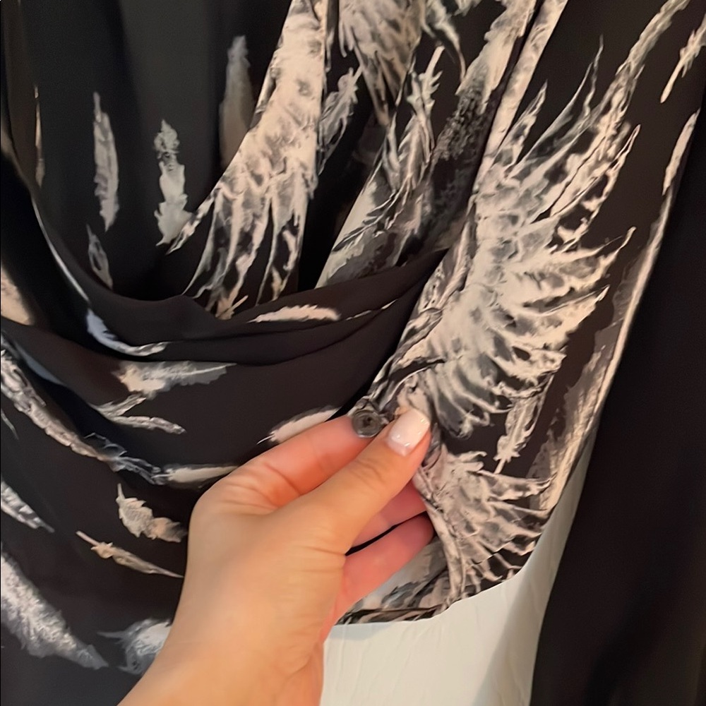Haute Hippie Women's Black and White Drape Top - Picture 4 of 5